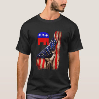 Republican bakom valet till den amerikanska Flagga T Shirt