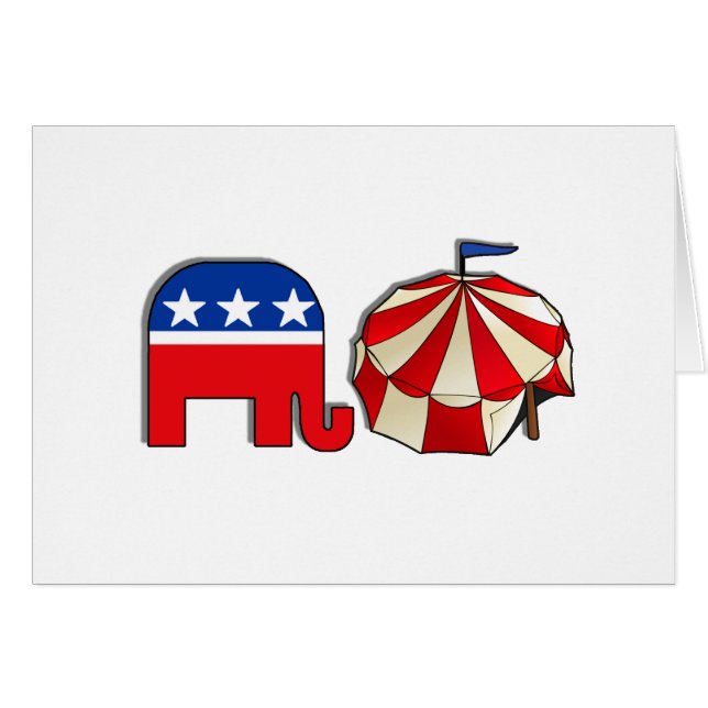 Republican Circus Elephant Hälsningskort (Framsidan Horizontal)