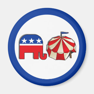 Republican Circus Elephant och Tält Magnet