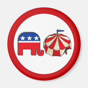 Republican Circus Elephant och Tält Magnet