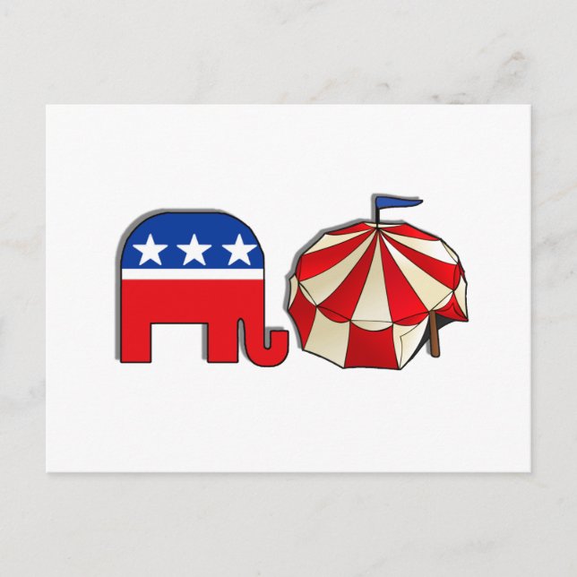 Republican Circus Elephant Vykort (Framsida)