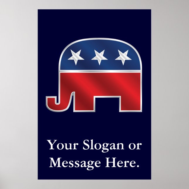 Republican Elephant Anpassningsbar Poster (Framsidan)