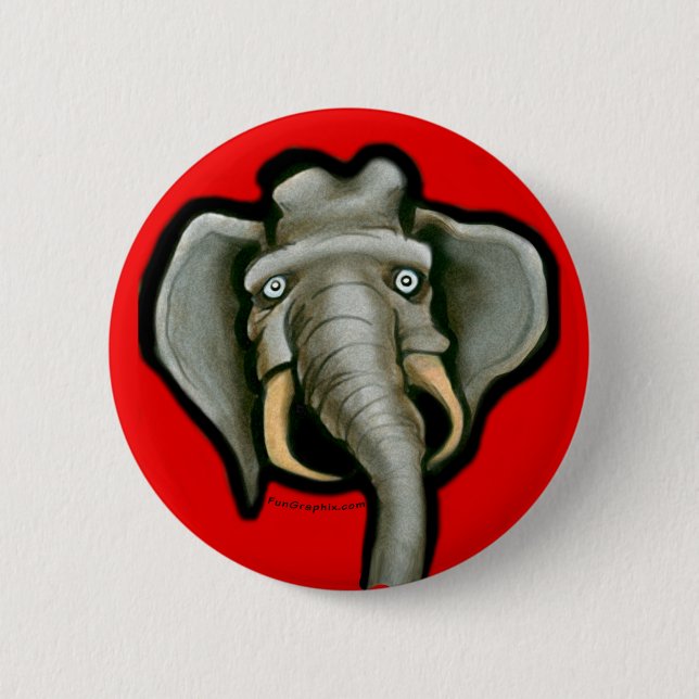 Republican Elephant Button Knapp (Framsida)