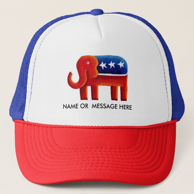 Republican Elephant-eget namn eller meddelande Keps (Framsida)