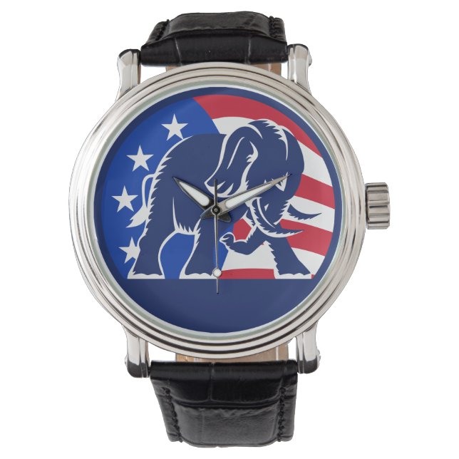 Republican Elephant Flagga Armbandsur (Framsida)