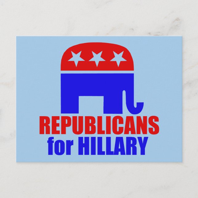 Republican Elephant for Hillary Clinton Vykort (Framsida)