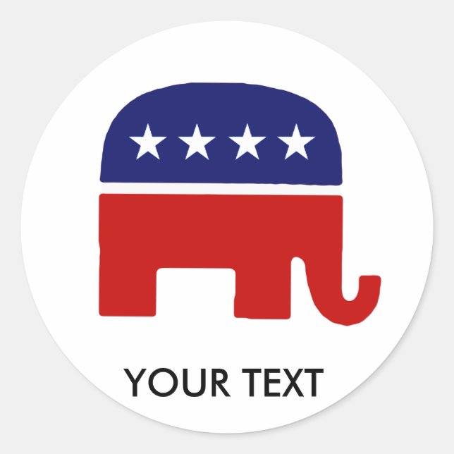 Republican Elephant / GOP Elephant Runt Klistermärke (Framsida)