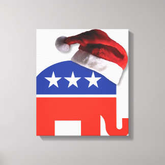 Republican Elephant Jultomten Canvastryck