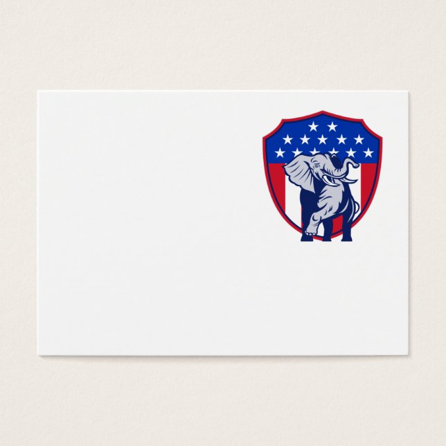 Republican Elephant Mascot USA flagga Visitkort (Framsidan)