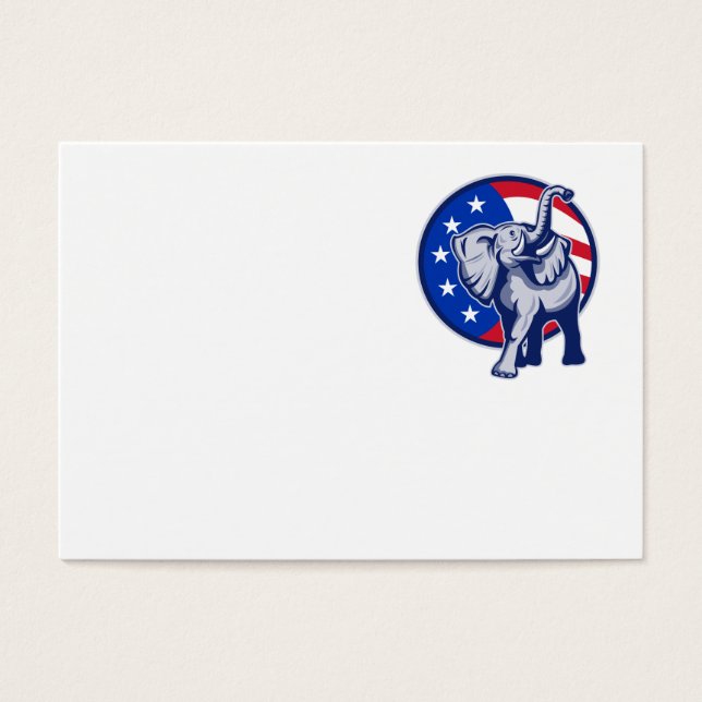 Republican Elephant Mascot USA flagga Visitkort (Framsidan)