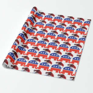 Republican Elephant med Jultomten Helmet Presentpapper