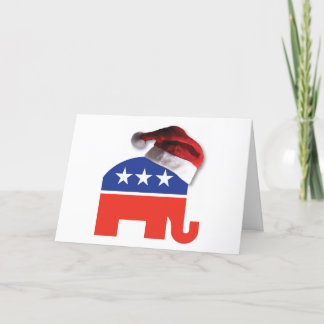 Republican Elephant med Jultomten Tack Kort