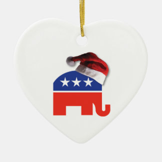 Republican Elephant på Jultomten Hat Julgransprydnad Keramik