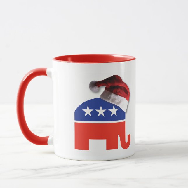 Republican Elephant på Jultomten Hat Mugg (Vänster)