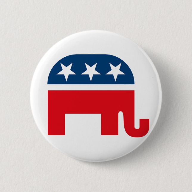 Republican Elephant Pinback Button Knapp (Framsida)