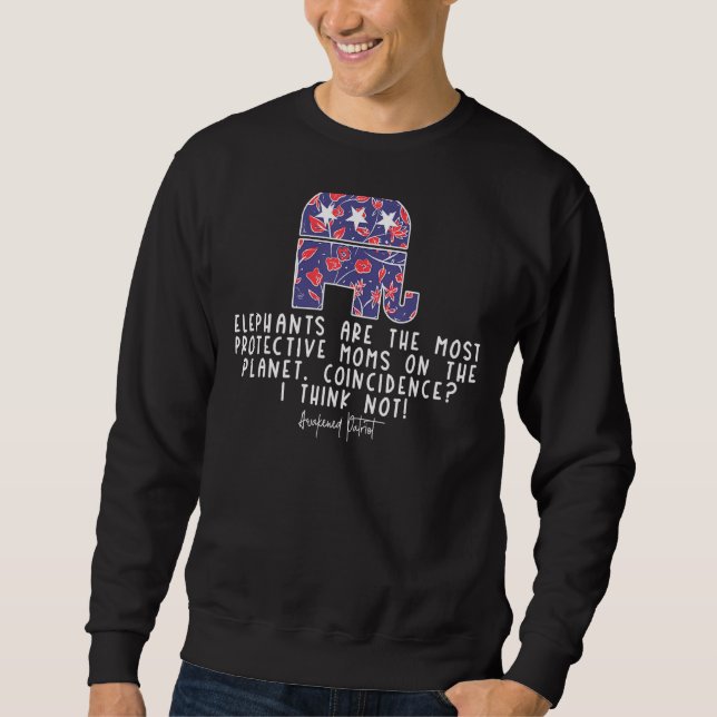 Republican Elephant Protective Mammor Quote Conser Lång Ärmad Tröja (Framsida)