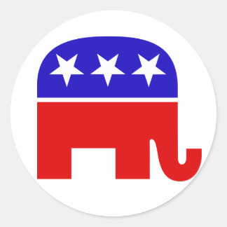 Republican Elephant Round Sticker Runt Klistermärke