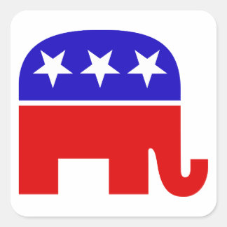 Republican Elephant Square Sticker Fyrkantigt Klistermärke