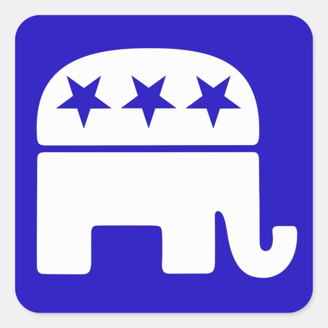 Republican Elephant Square Sticker Fyrkantigt Klistermärke (Framsida)
