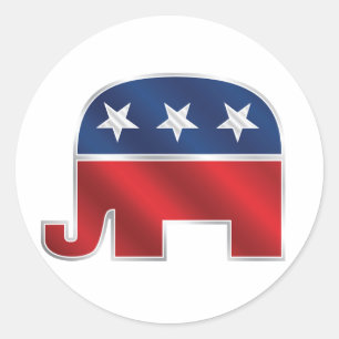 Republican Elephant Sticker Runt Klistermärke