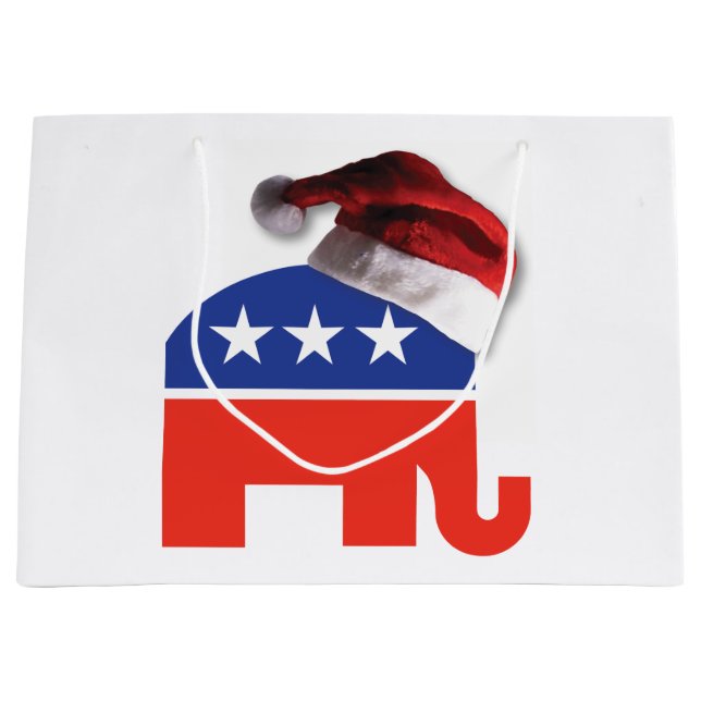 Republican Elephant Wearing a Jultomten Hat (Framsidan)