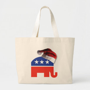 Republican Elephant Wearing a Jultomten Hat Jumbo Tygkasse