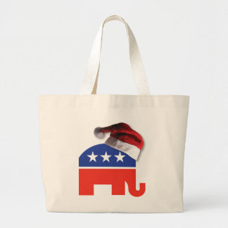 Republican Elephant Wearing a Jultomten Hat Jumbo Tygkasse