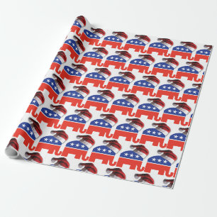 Republican Elephant Wearing a Jultomten Hat Presentpapper