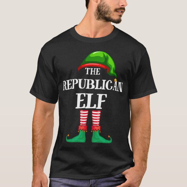 Republican Elf Matching Family jul Pajama T Shirt (Framsida)