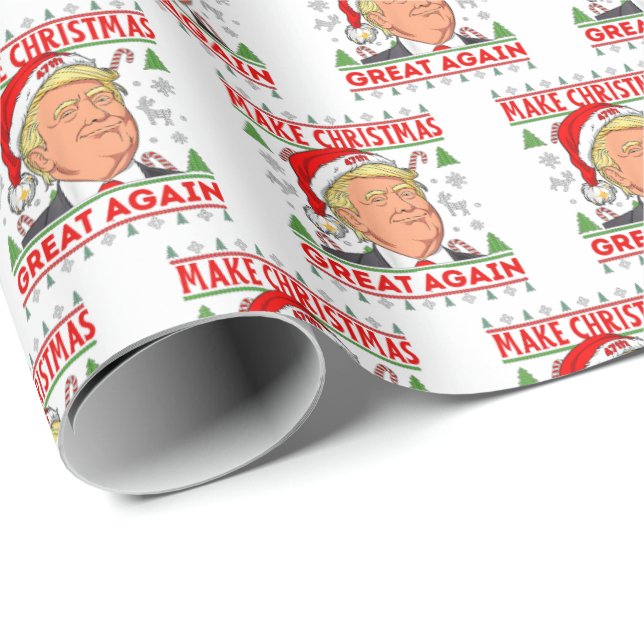 Republican Gift Wrap, Donald Trump God jul Presentpapper (Rullad Hörn)