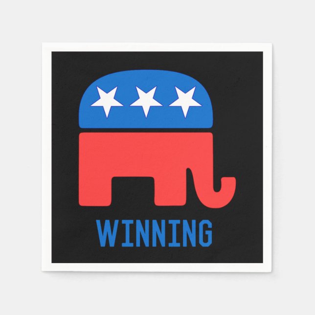 Republican GOP Elephant Winning Pappersservett (Framsidan)