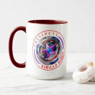 Republican Harris-Walz Dual Frimärke Medallion Mug Mugg