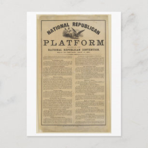Republican National Convention Platform 1860 Vykort