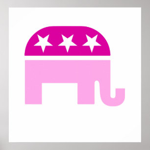 Republican Original Elephant Rosa Poster