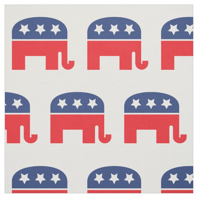 Republican Party Elephant | Röd, vit och blå Tyg (Provkarta)