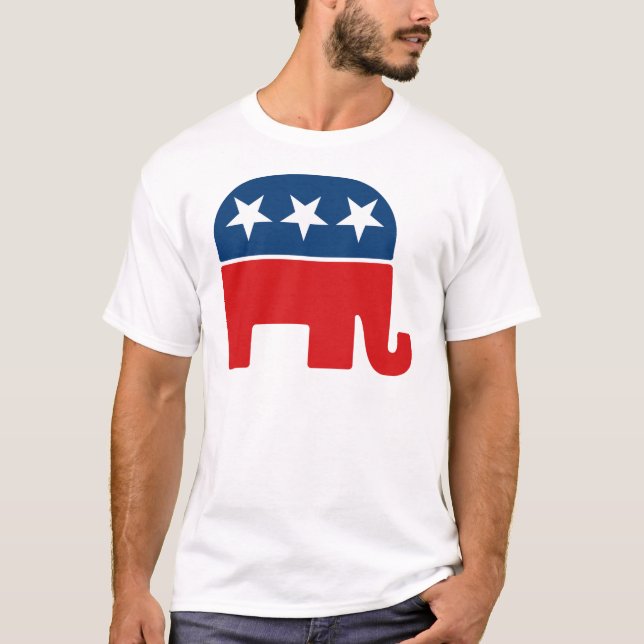 Republican Party Logotyp - GOP Elephant T Shirt (Framsida)
