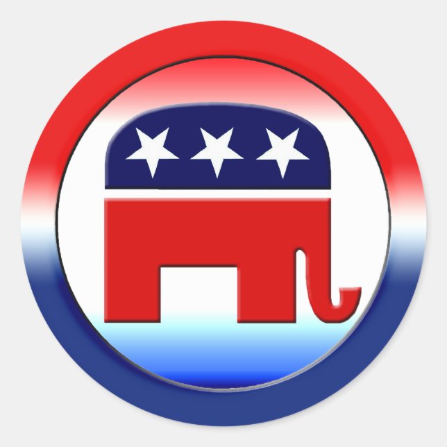 Republican Party Symbol Runt Klistermärke (Framsida)