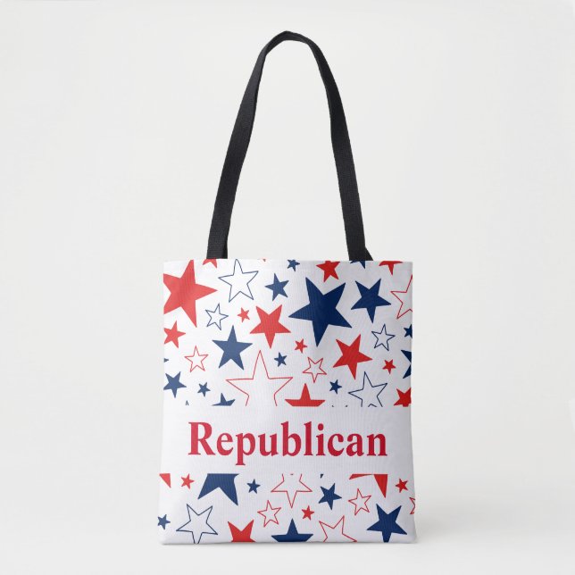 Republican Patriotic Stars Tote Bag Tygkasse (Framsida)
