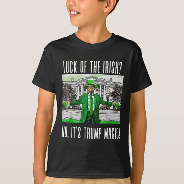 Republican St Patricks Irish Trump's Magic För man T Shirt (Framsida)