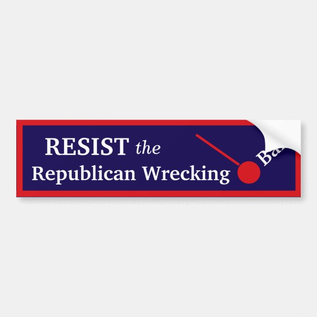 Republican Wrecking Boll Bumper Sticker Bildekal (Framsidan)