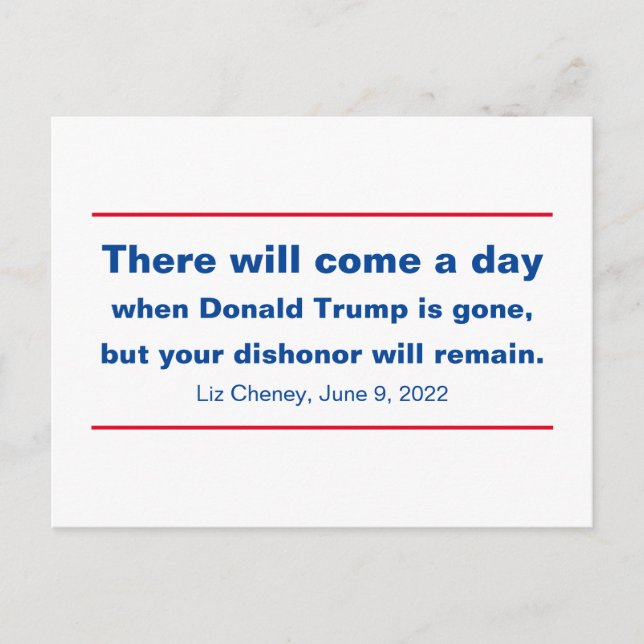 Republicaner din vanära kommer att kvarstå i Chene Vykort (Framsida)