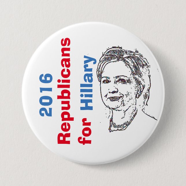 Republicaner för Hillary Button Knapp (Framsida)