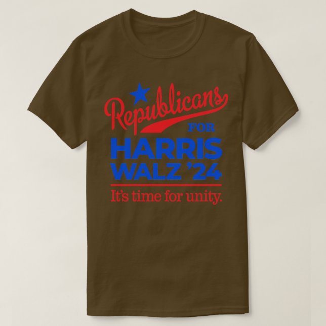 Republicaner för Walz Time for Unity T Shirt (Design framsida)