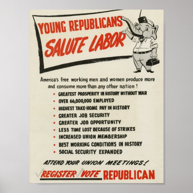 Republicaner hyllar arbete poster (Framsidan)