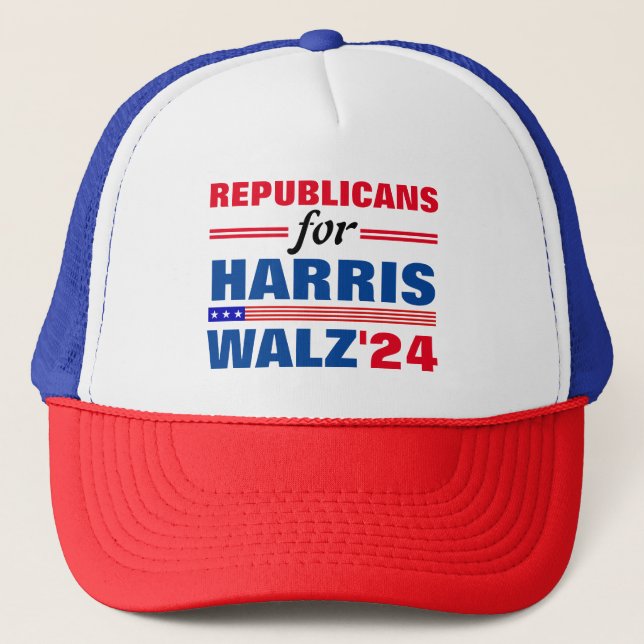 Republicaner till Harris Walz Red Blue Keps (Framsida)