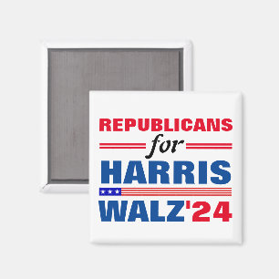 Republicaner till Harris Walz Red Blue Magnet