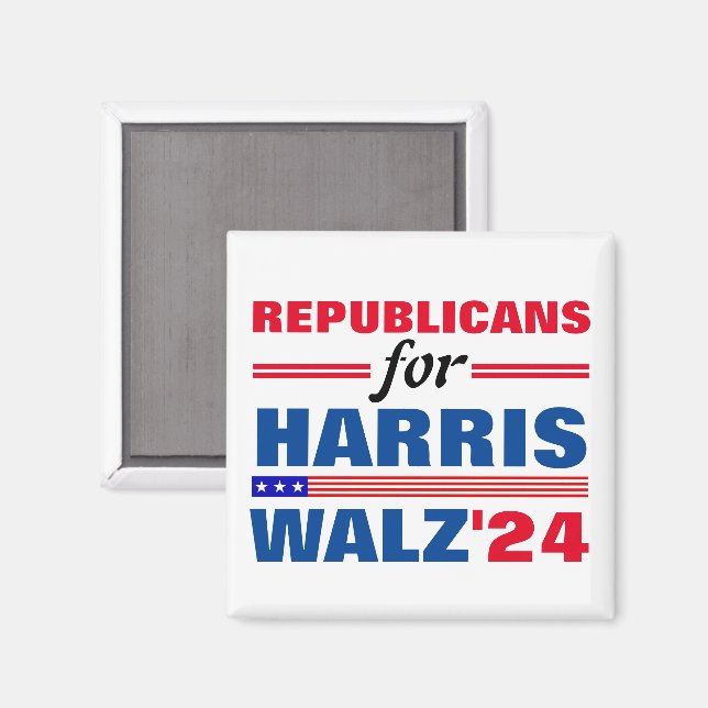 Republicaner till Harris Walz Red Blue Magnet (Front/Back)