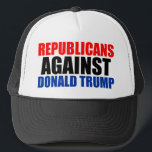 Republicans against Donald Trump Truckerkeps<br><div class="desc">Republikaner som är antitrumpeter behöver denna valkår för 2020 för att visa att de är emot omval. Imputera den här mannen och sparan i land.</div>
