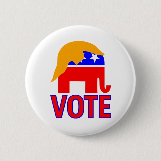 Republicansk elefanttrump 2020 knapp (Framsida)