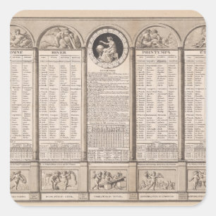 Republicansk kalender, 1794 fyrkantigt klistermärke
